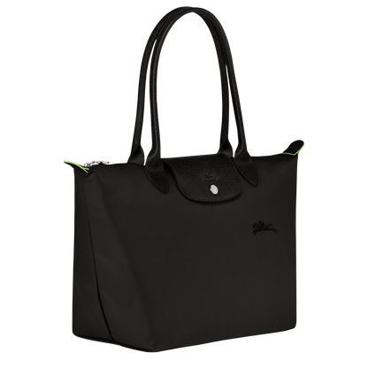 Le Pliage tas, Zwart – Gerecycled Canvas (M)