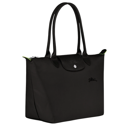 Le Pliage tas, Zwart – Gerecycled Canvas (M)